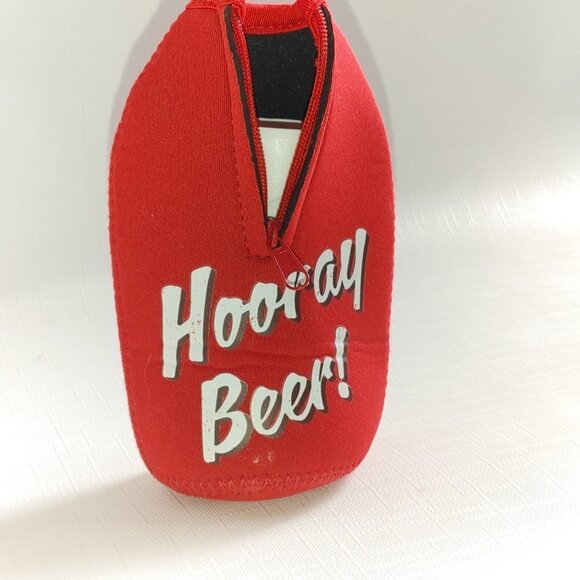 RED STRIPE Jamaican Lager Beer Koozie Red with Stubby Bottle - Picture 5 of 5